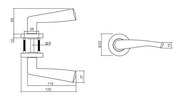 ProGriff TD-Giussy auf Rosette–Chrom/Nickel matt